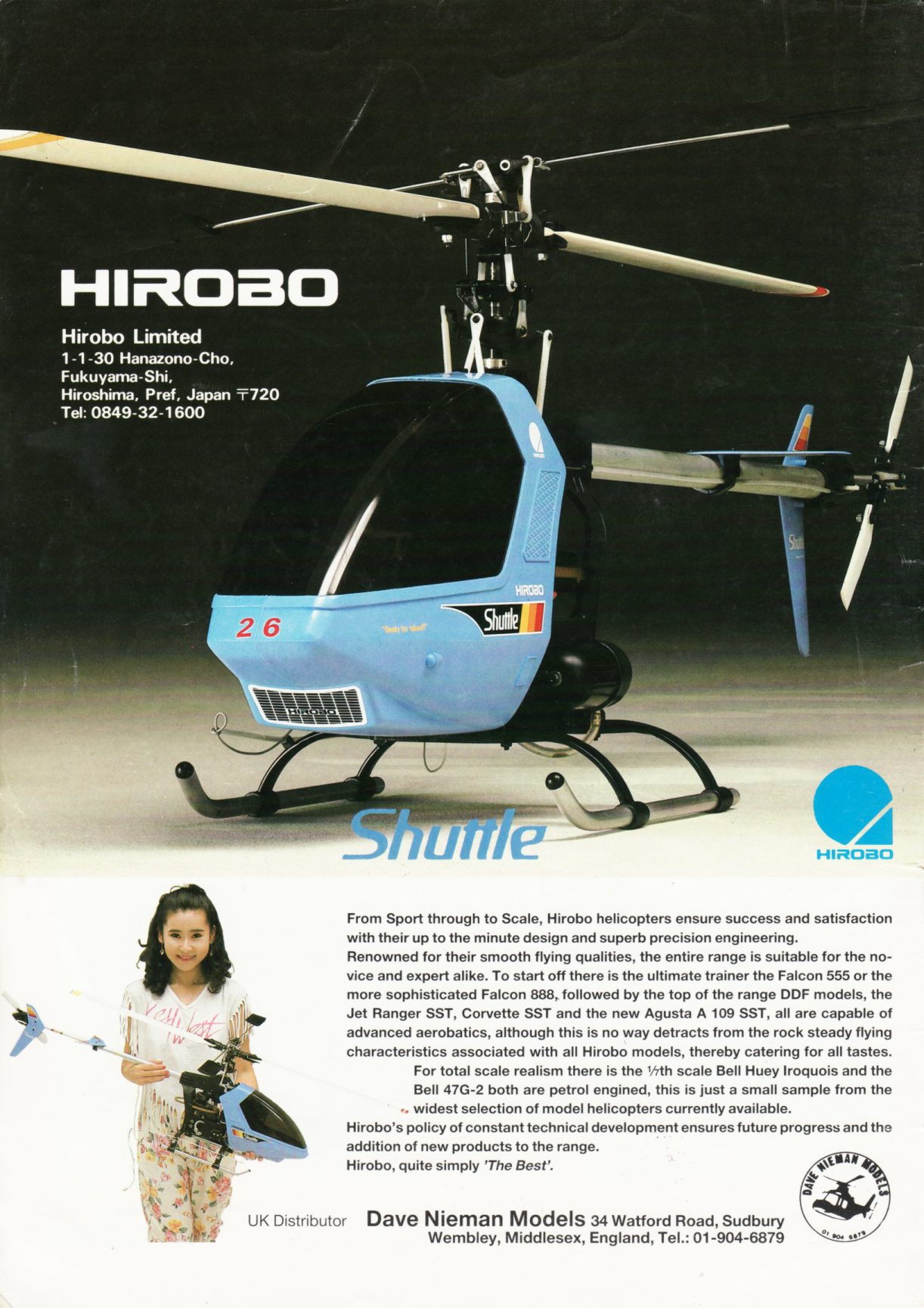 Vintage RC Helicopters Hirobo Shuttle